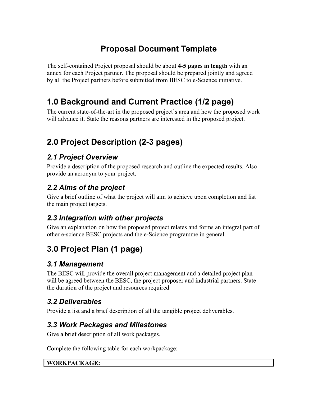 Proposal Document Template