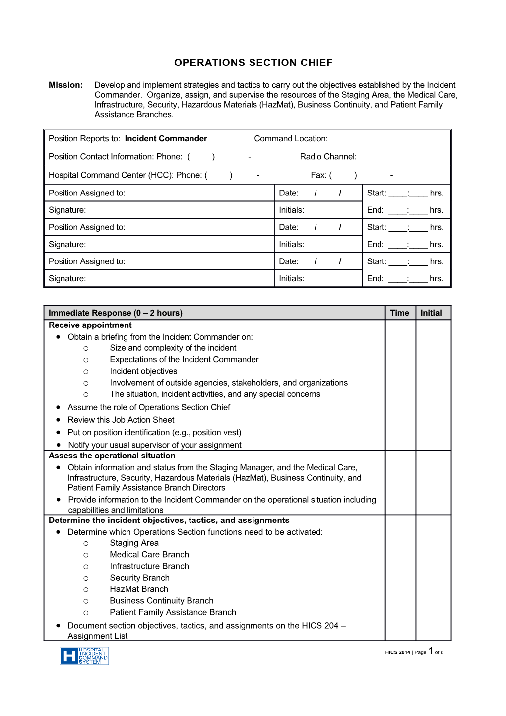 Operations Section Chief