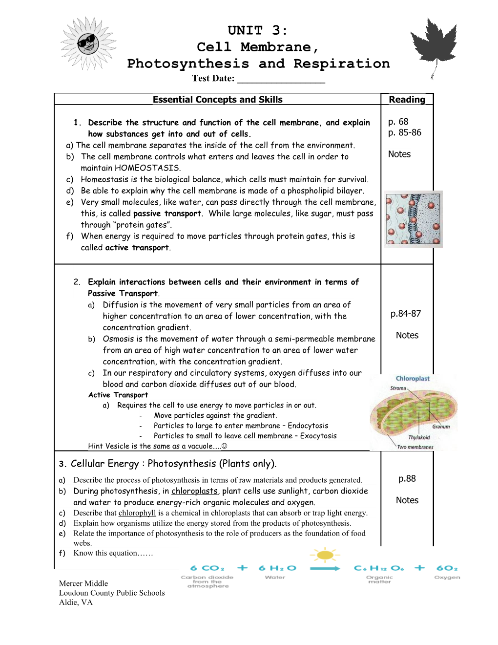 Photosynthesis and Respiration