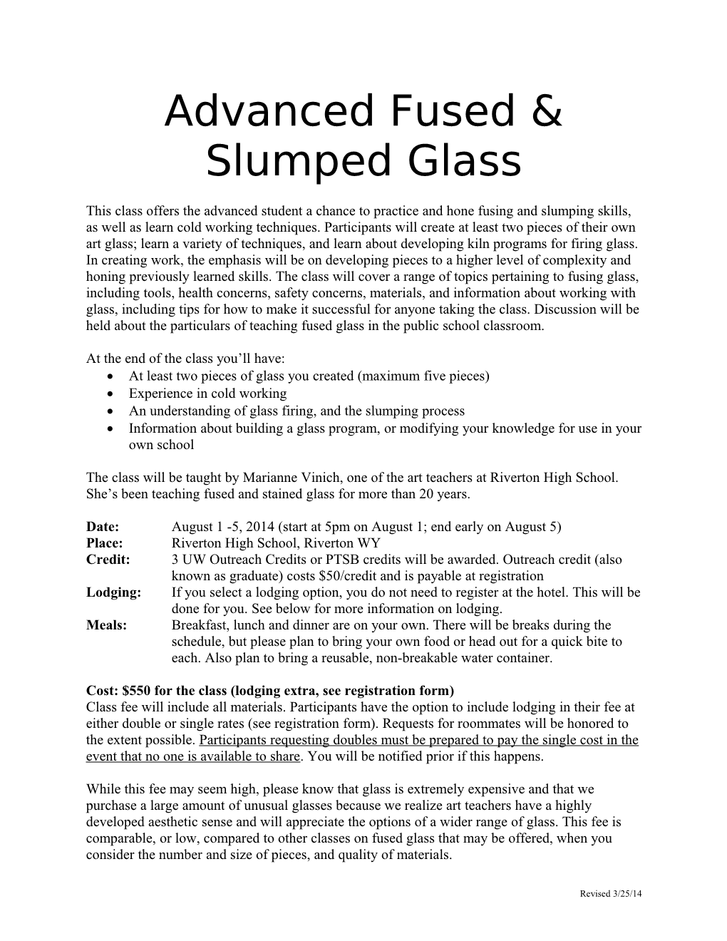Advanced Fused & Slumped Glass