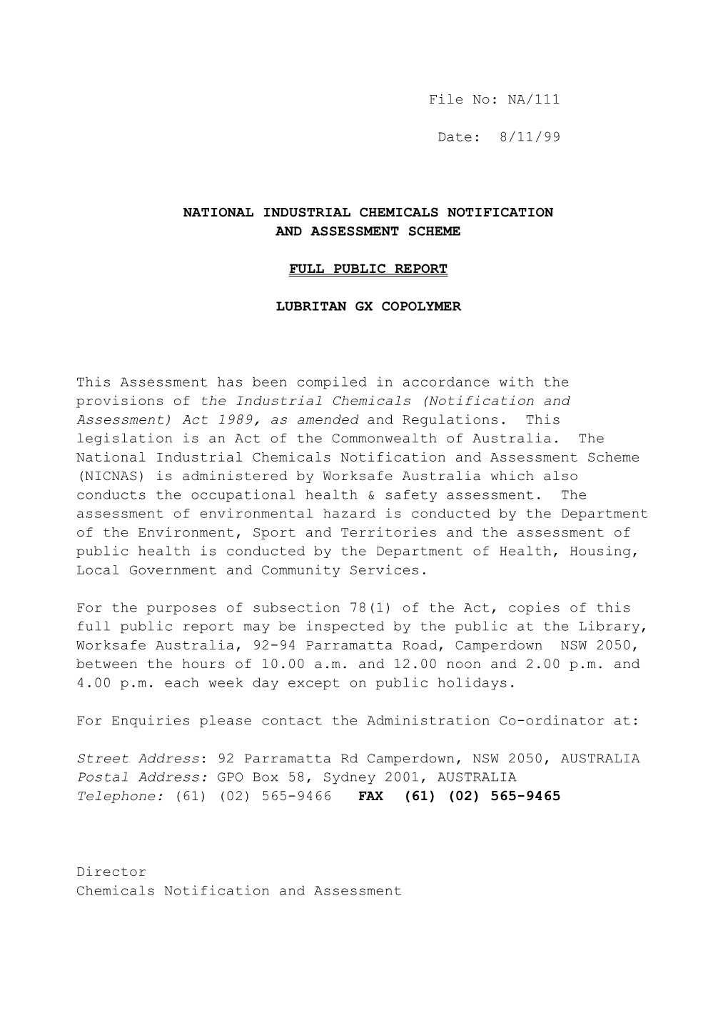 National Industrial Chemicals Notification and Assessment Scheme s49
