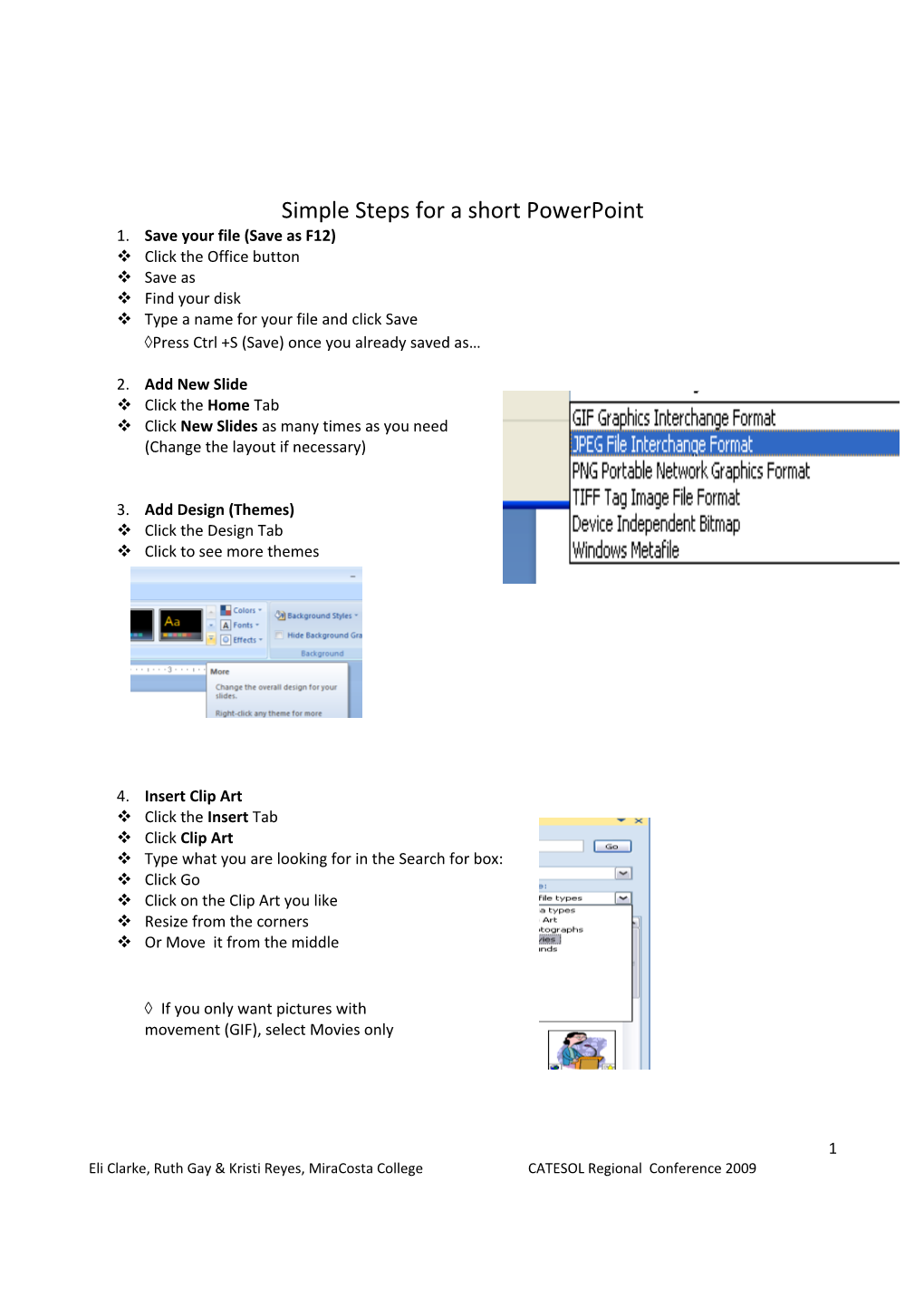 Simple Steps for a Short Powerpoint