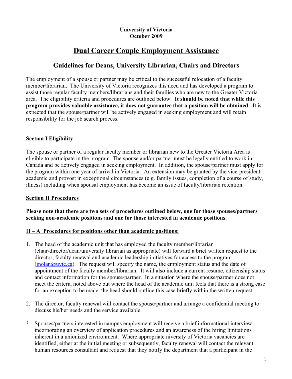 Dual Career Couple Employment Assistance