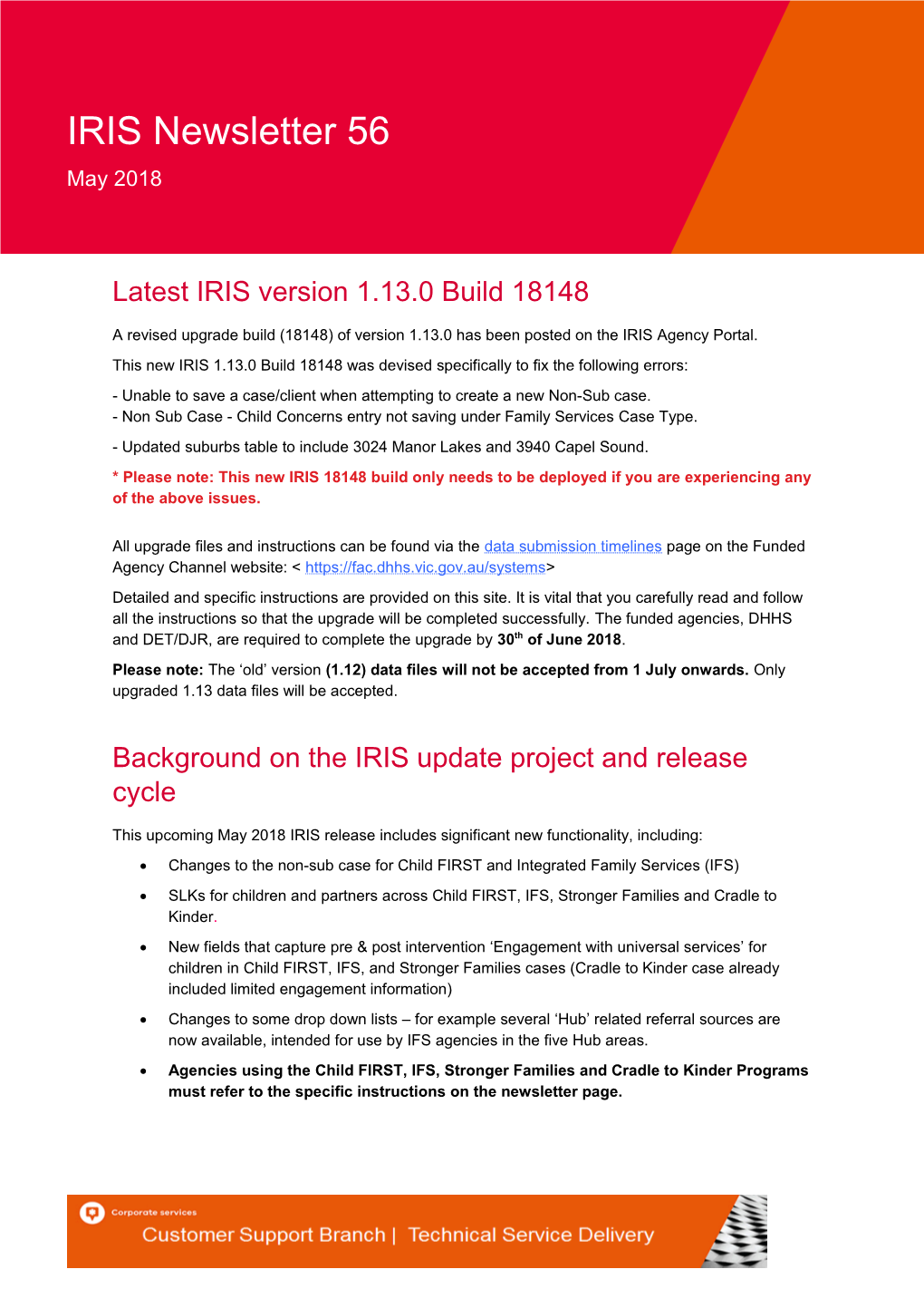 Latest IRIS Version 1.13.0 Build 18148