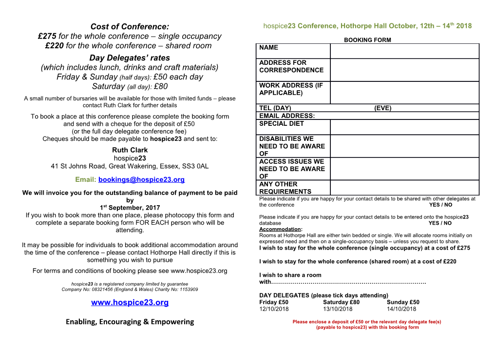Cost of Conference