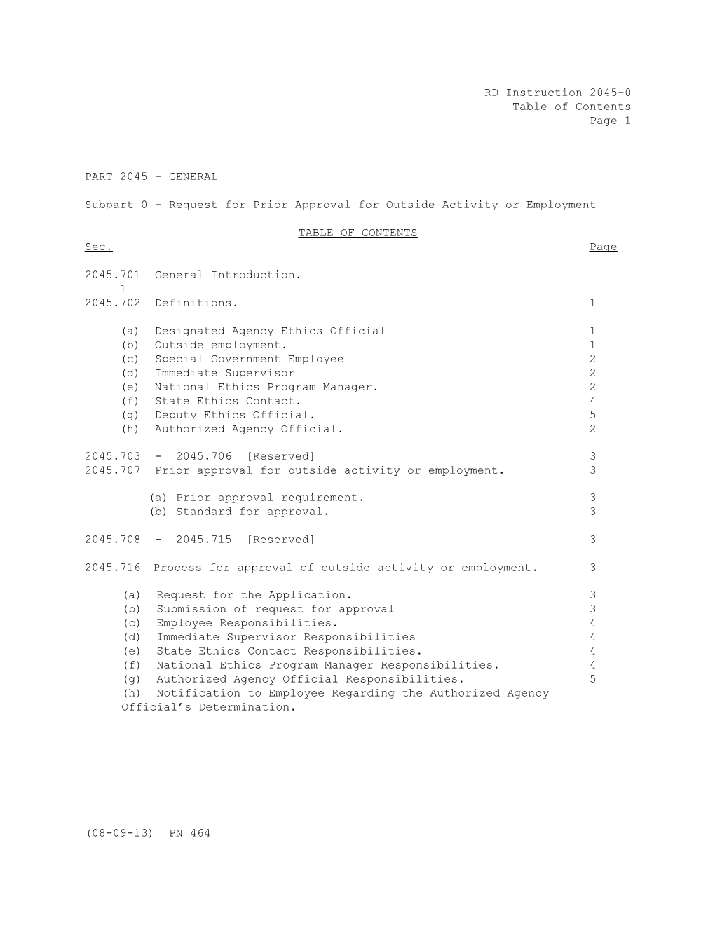 Subpart 0 - Request for Prior Approval for Outside Activity Or Employment