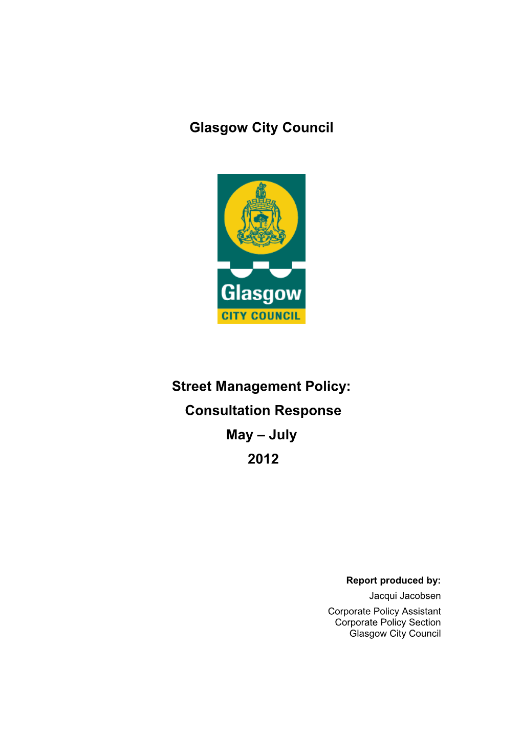 Street Management Policy