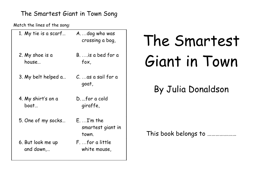The Smartest Giant in Town Song