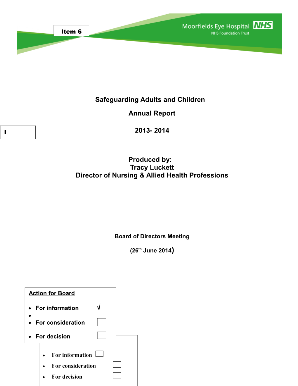 Safeguarding Adults and Children