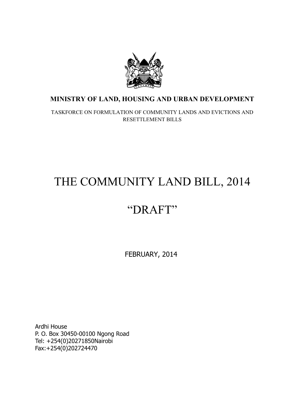 The Community Lands Bill