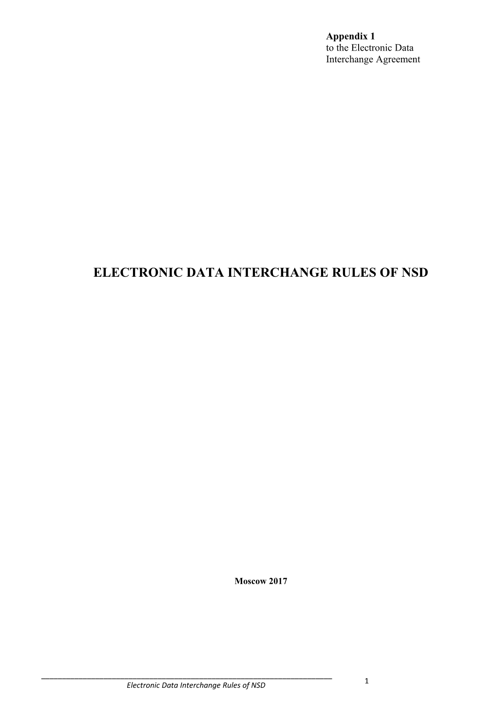 Electronic Data Interchange Rules of Nsd