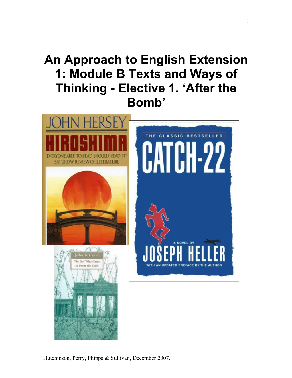 English Extension 1: Module B Texts and Ways of Thinking