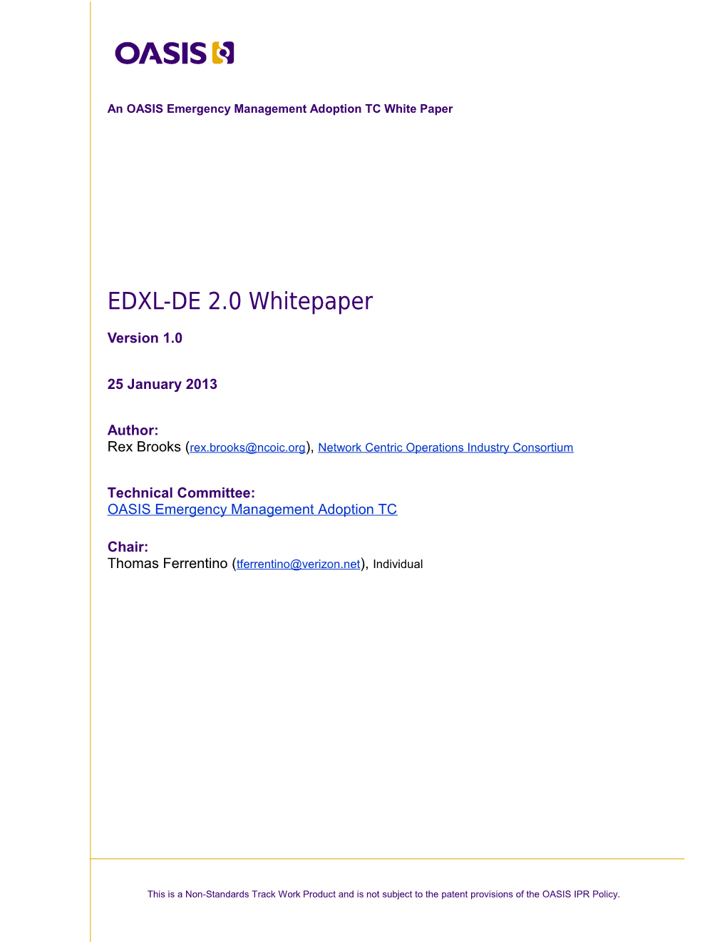 EDXL-DE 2.0 Whitepaper