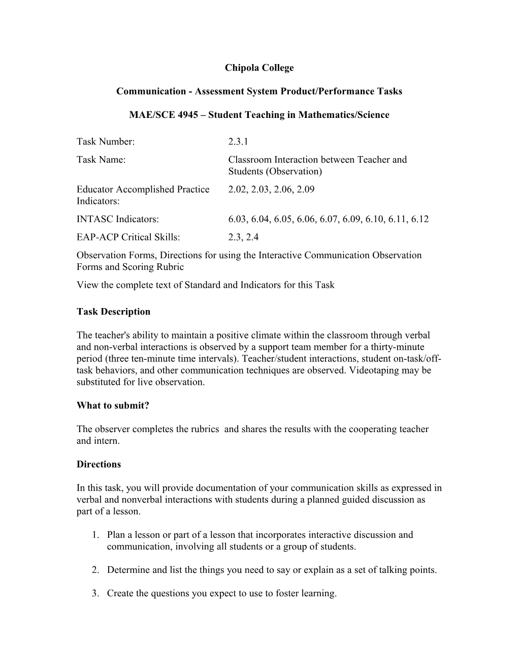 Communication - Assessment System Product/Performance Tasks