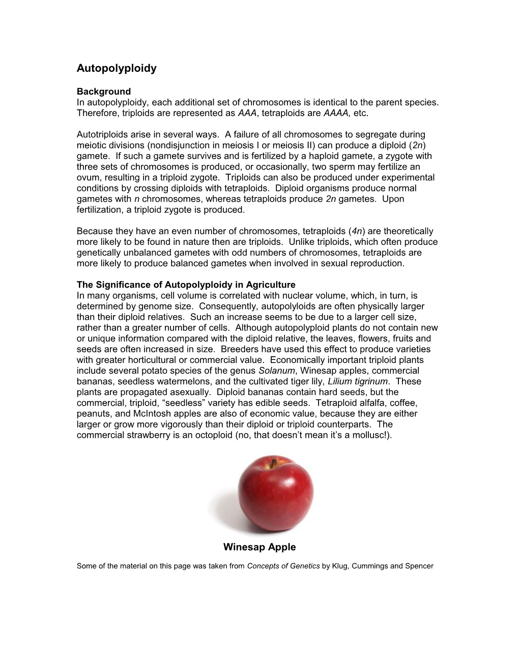 The Significance of Autopolyploidy in Agriculture