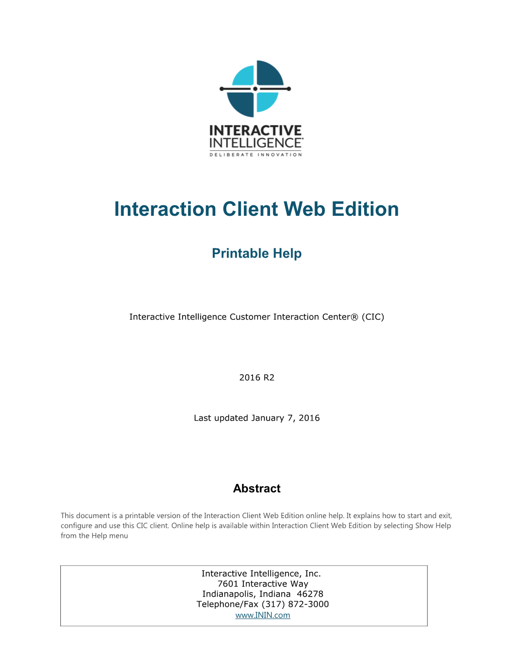 Interaction Client Web Edition
