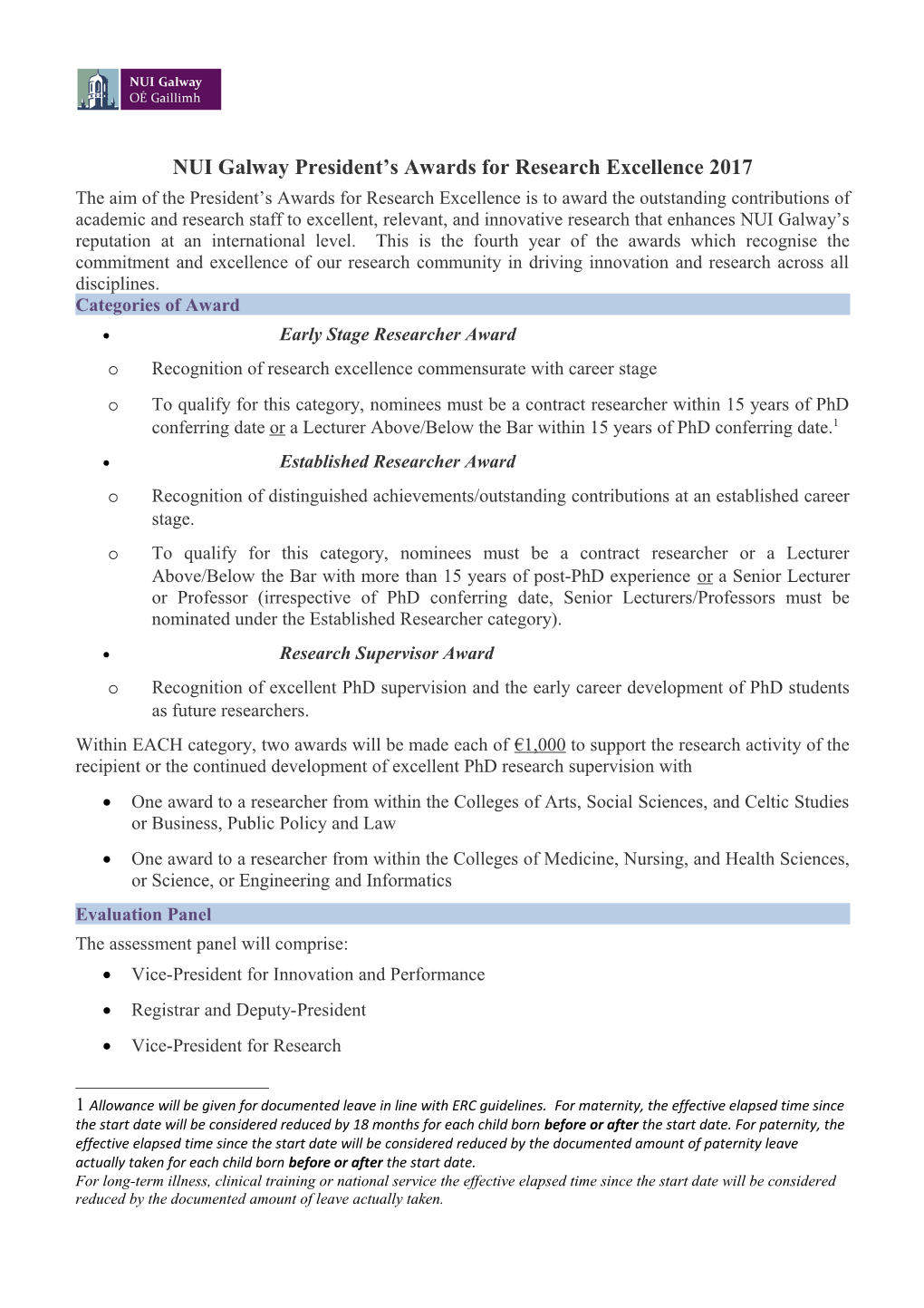 NUI Galway President S Awards for Research Excellence 2017