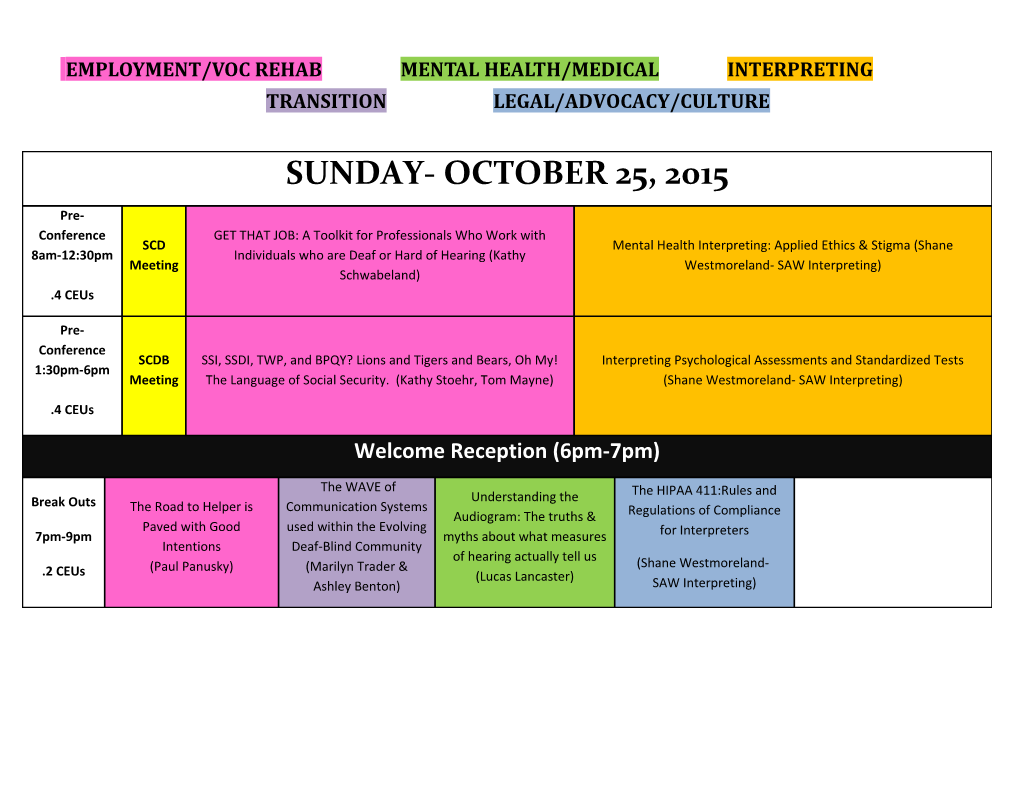 Employment/Voc Rehab Mental Health/Medical Interpreting