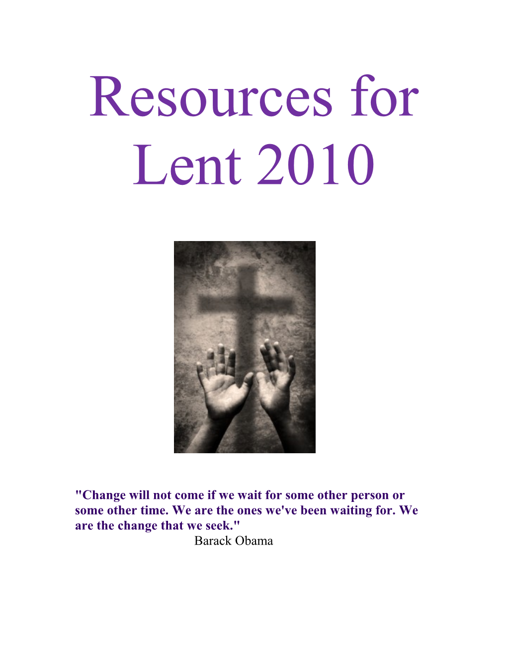 Resources for Lent