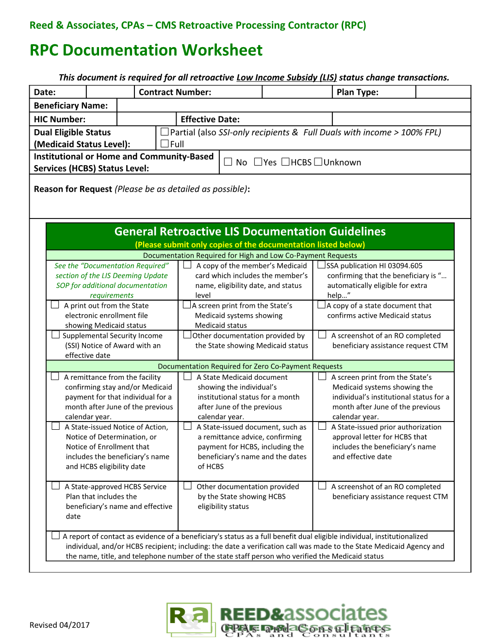 RPC Documentation Worksheet