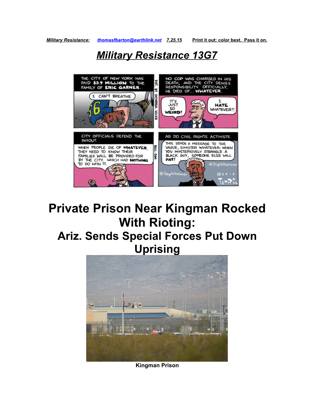 Private Prison Near Kingman Rocked with Rioting