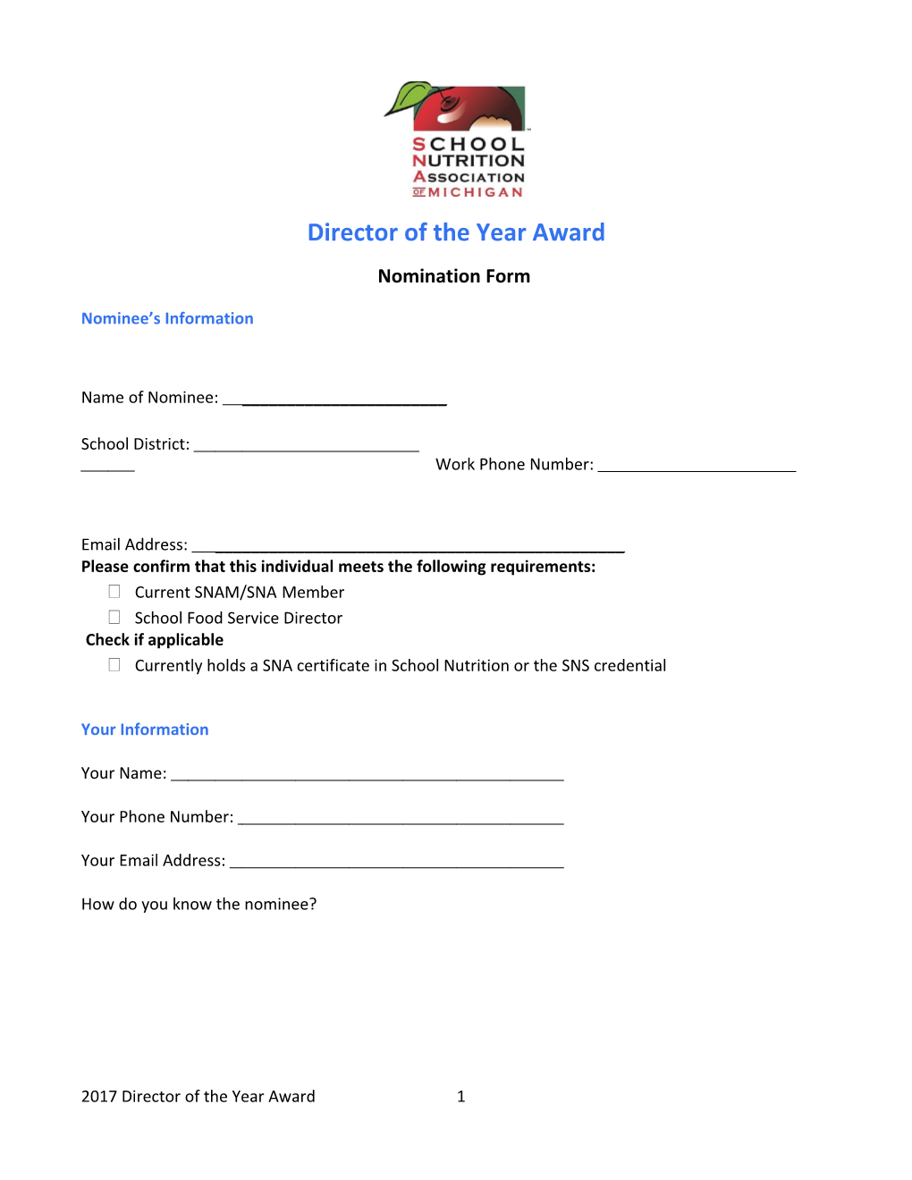 Director of the Year Award