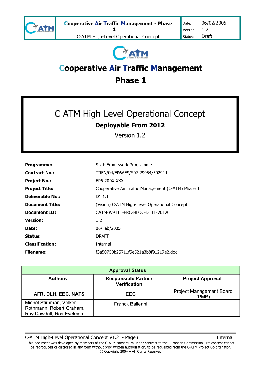 C-ATM High Level Operational Concept