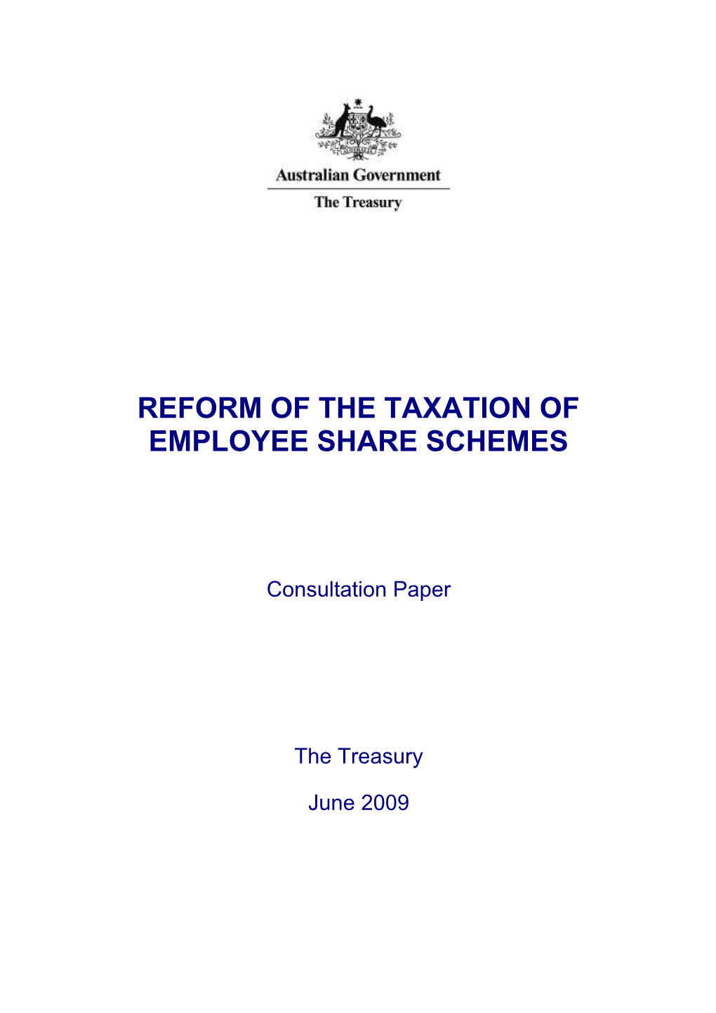 Consultation Paper - Reform of the Taxation of Employee Share Schemes