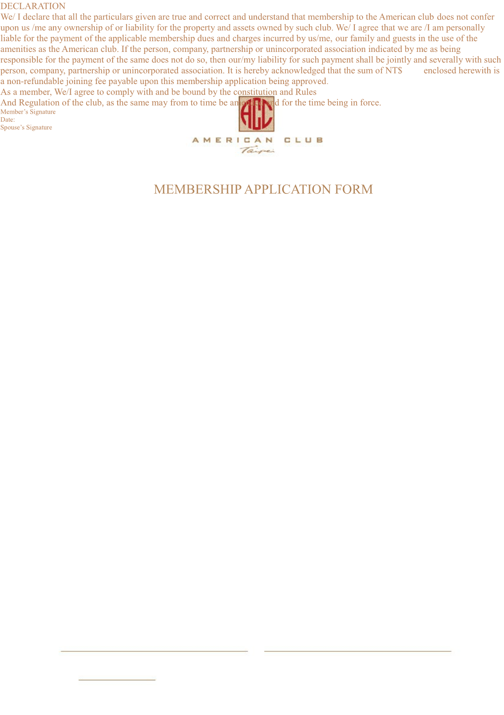 Membership Application Form s20