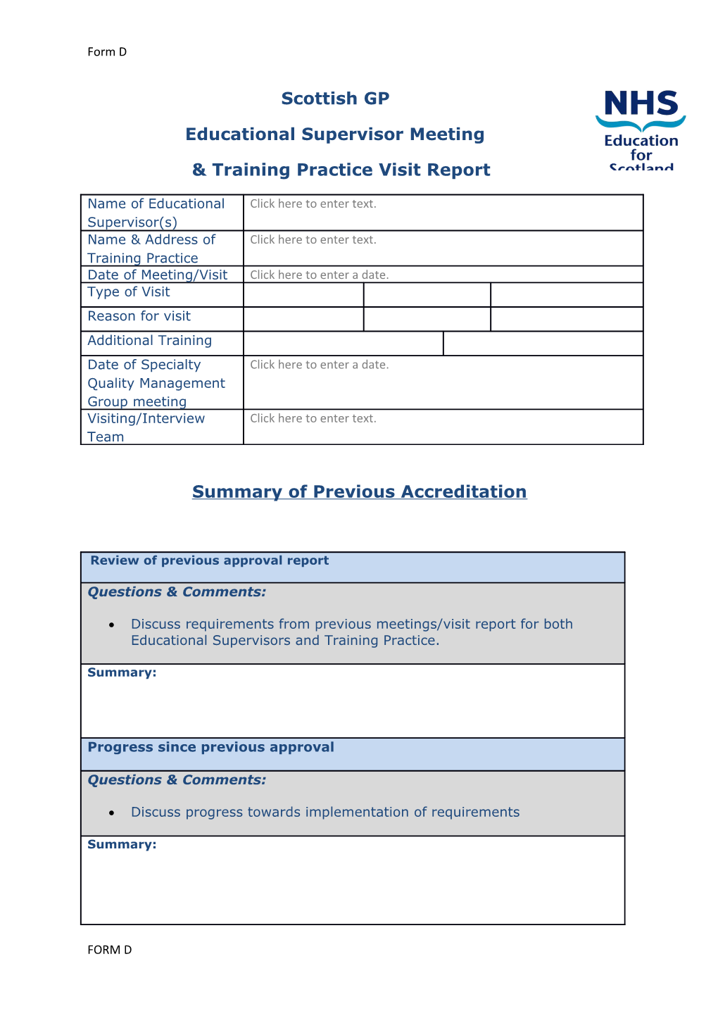 Educational Supervisor Meeting