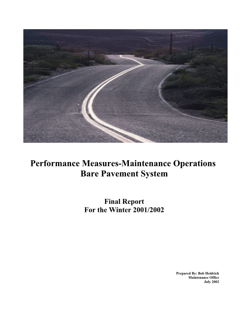 Performance Measures-Maintenance Operations