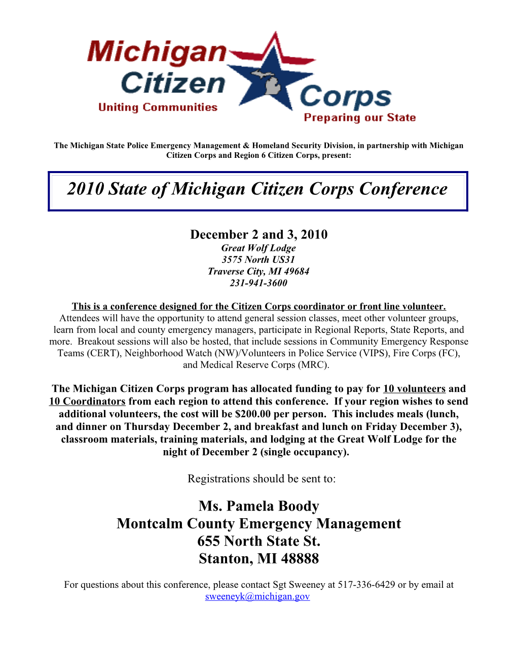 Michigan Citizen Corps Conference