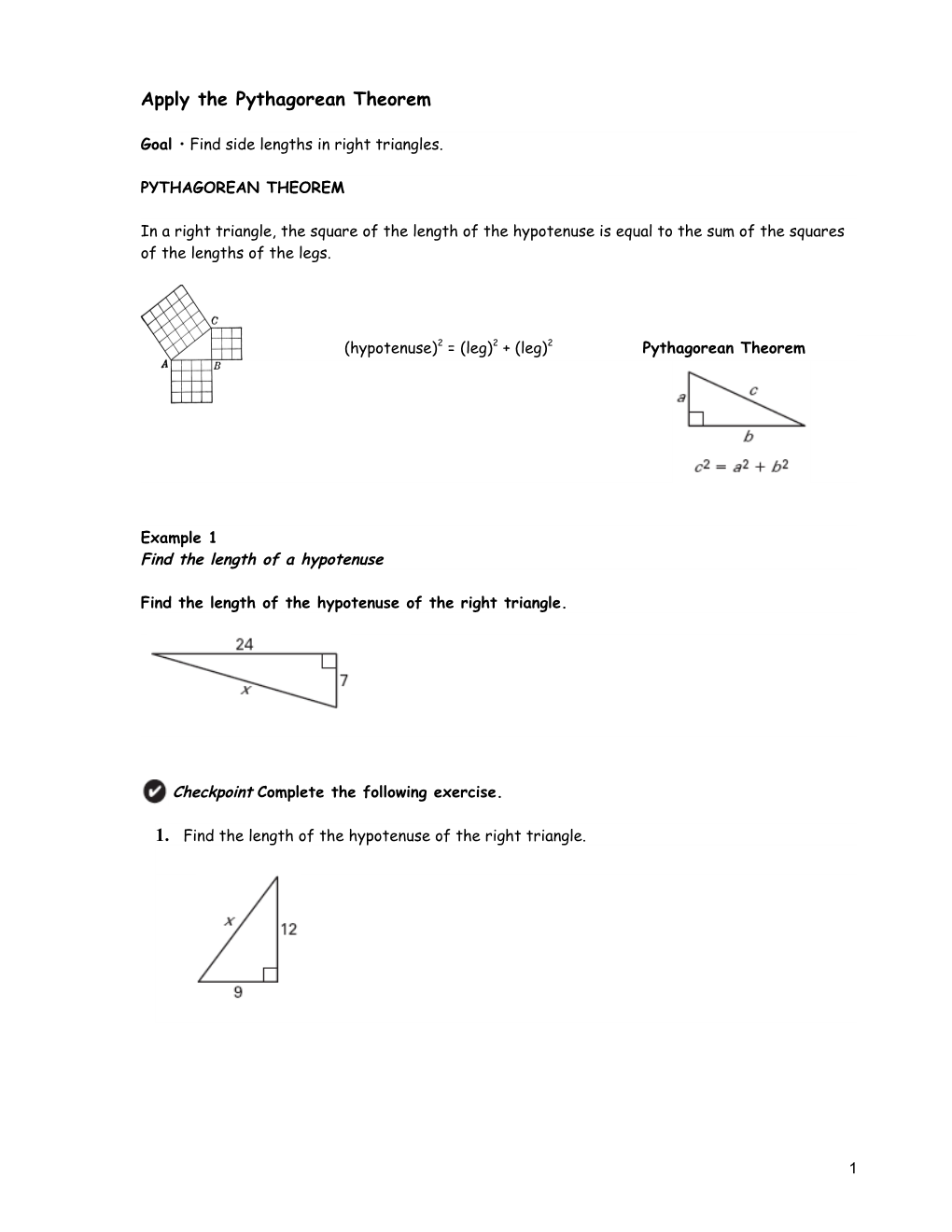 Apply the Pythagorean Theorem