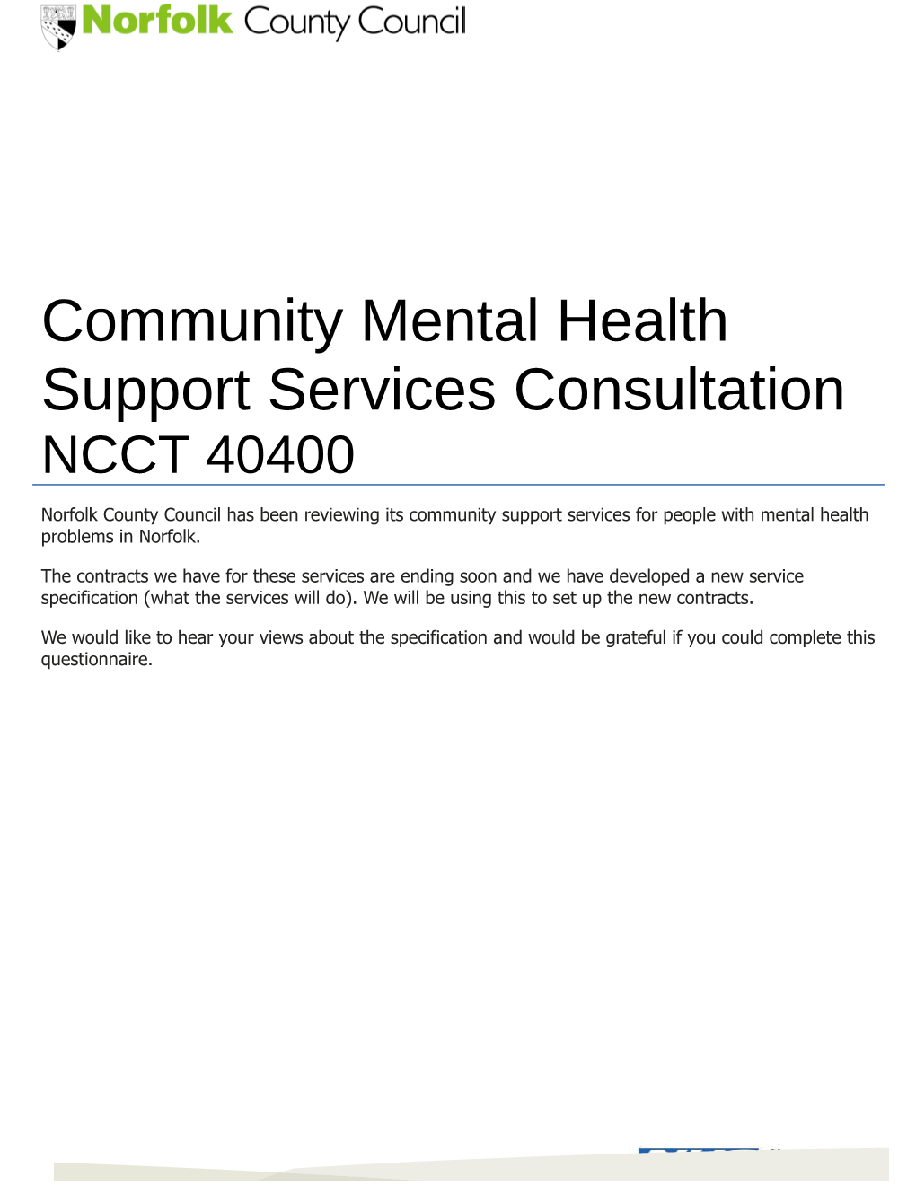 Intensive Floating Support Services, Mental Health and HIV/Aids Consultation