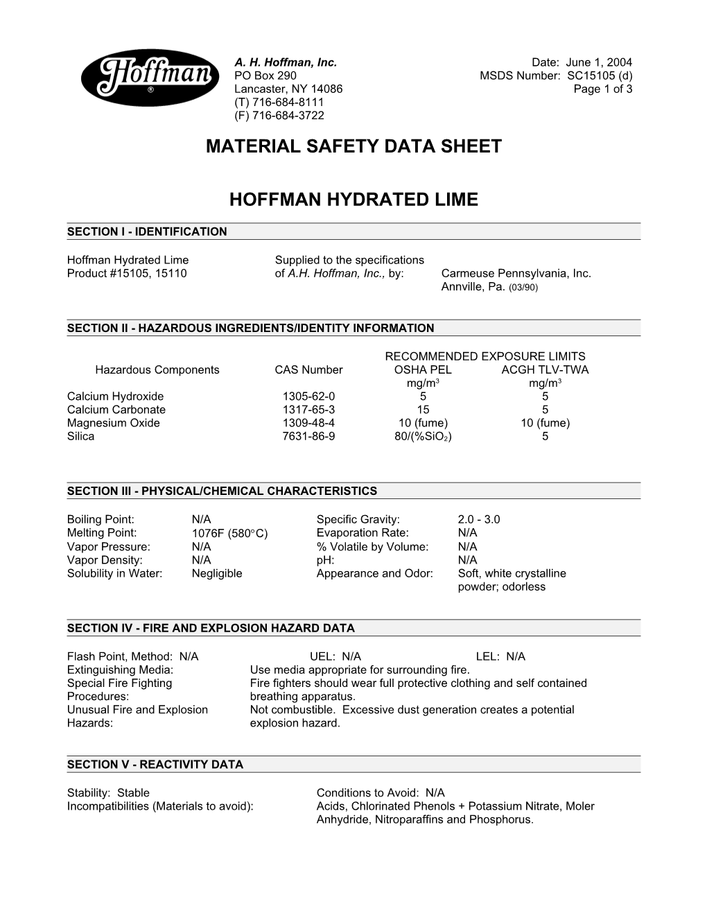 Material Safety Data Sheet s23