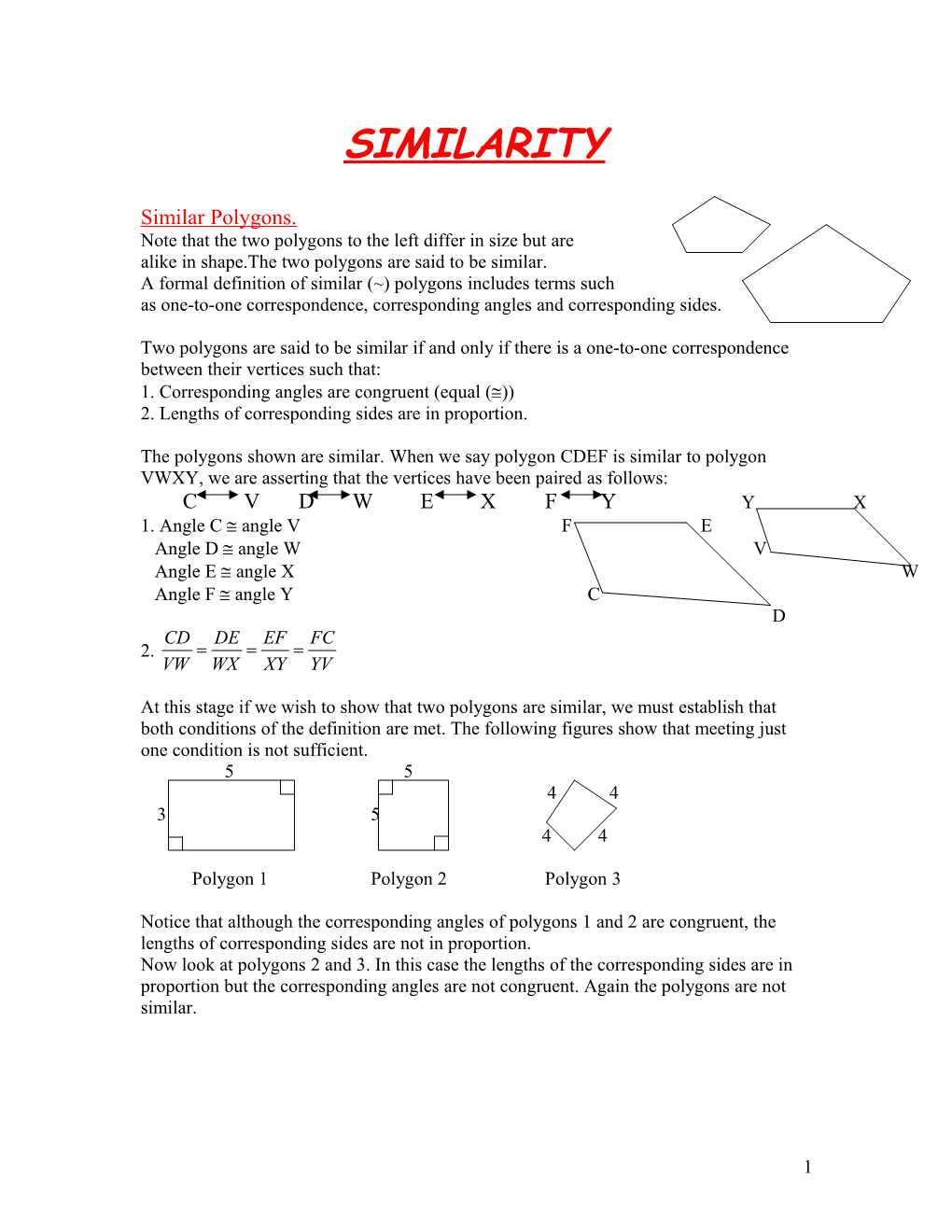 Note That the Two Polygons to the Left Differ in Size but Are