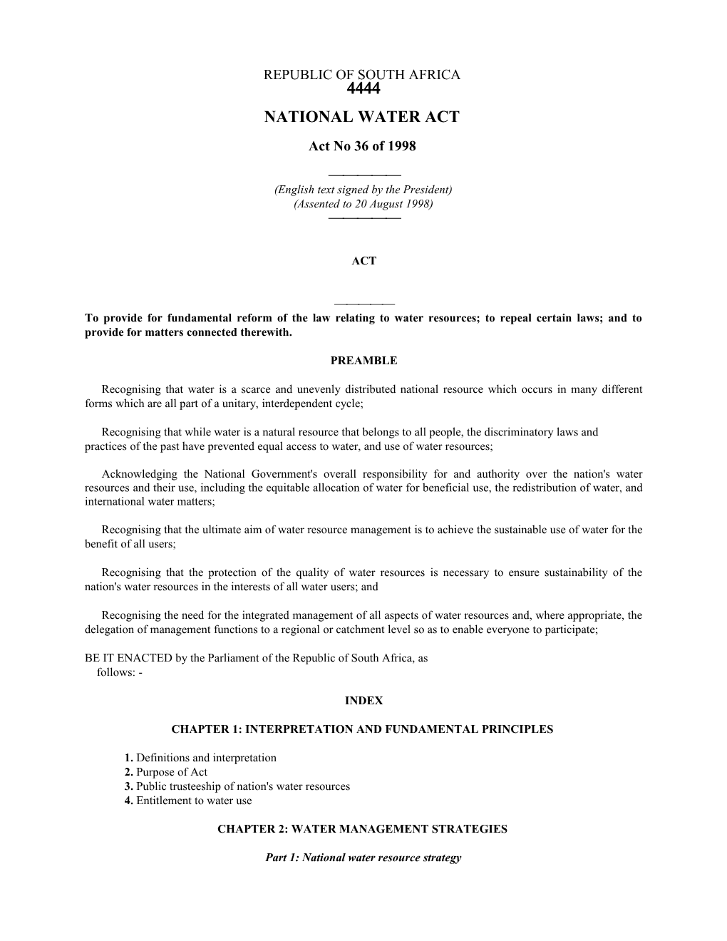 National Water Act