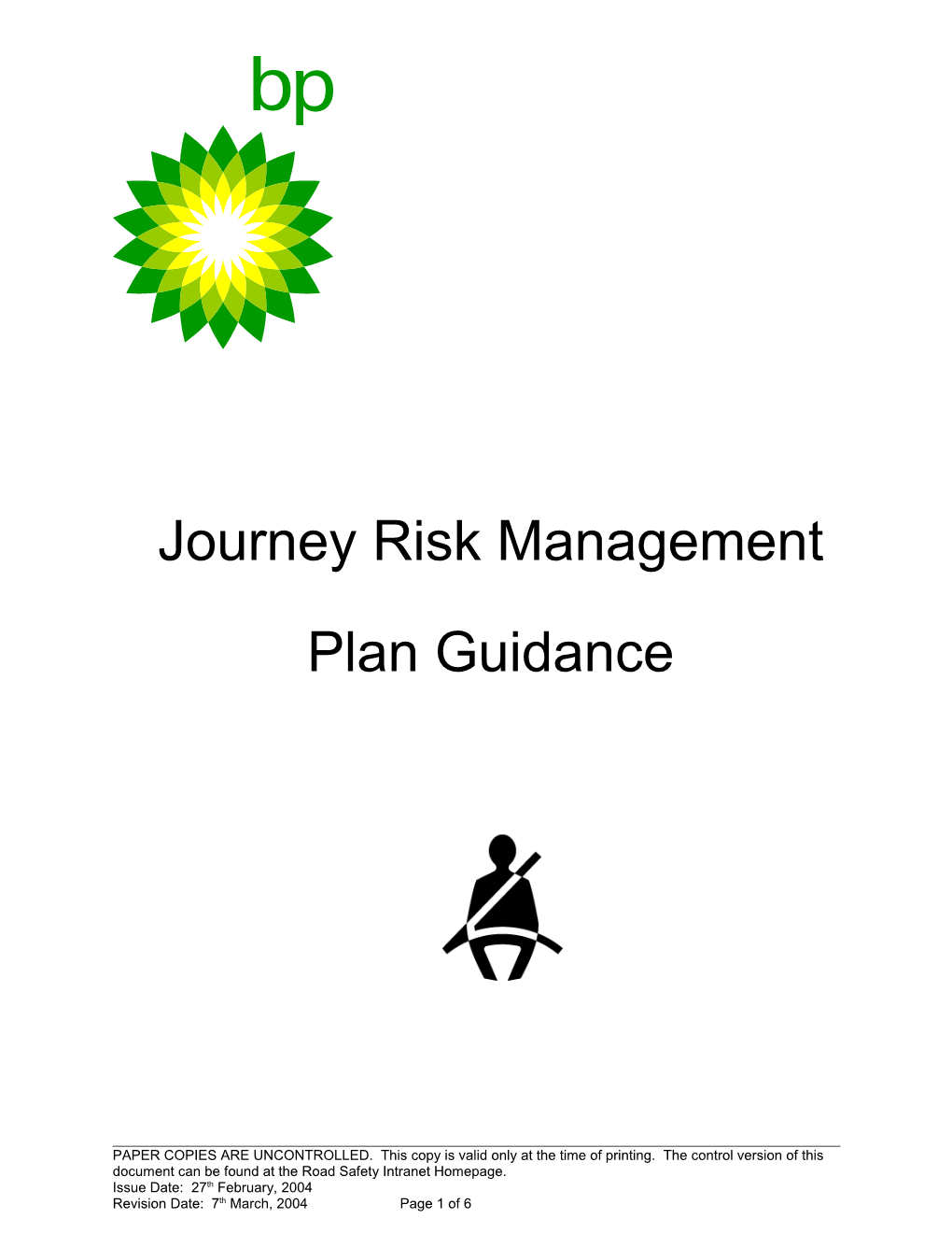 Journey Risk Management Plans
