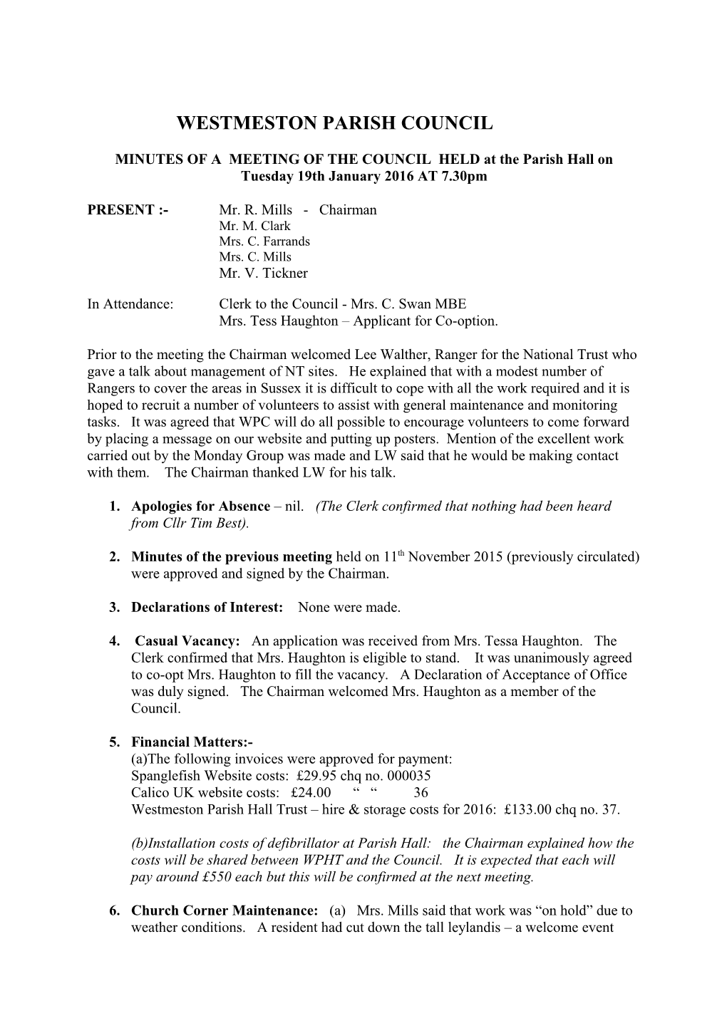 Westmeston Parish Council