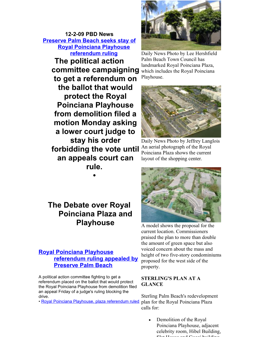 Preserve Palm Beach Seeks Stay of Royal Poinciana Playhouse Referendum Ruling