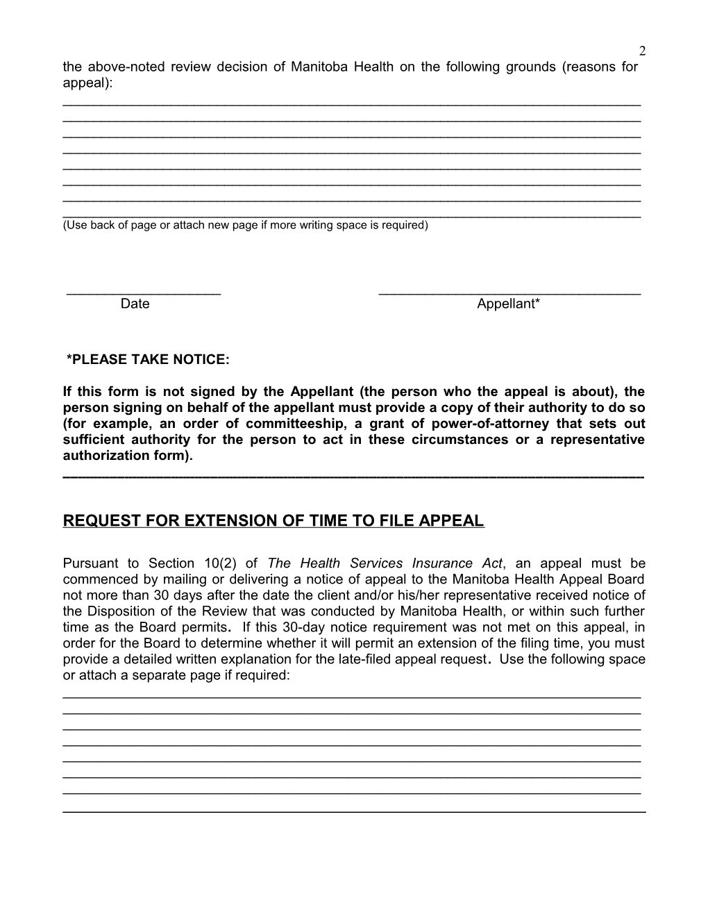 Notice of Appeal of the Appeal Panel for Home Care