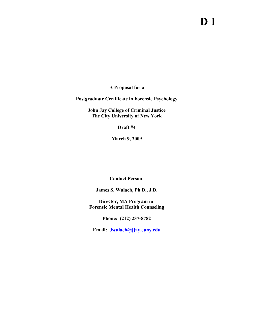 Postgraduate Certificate in Forensic Psychology