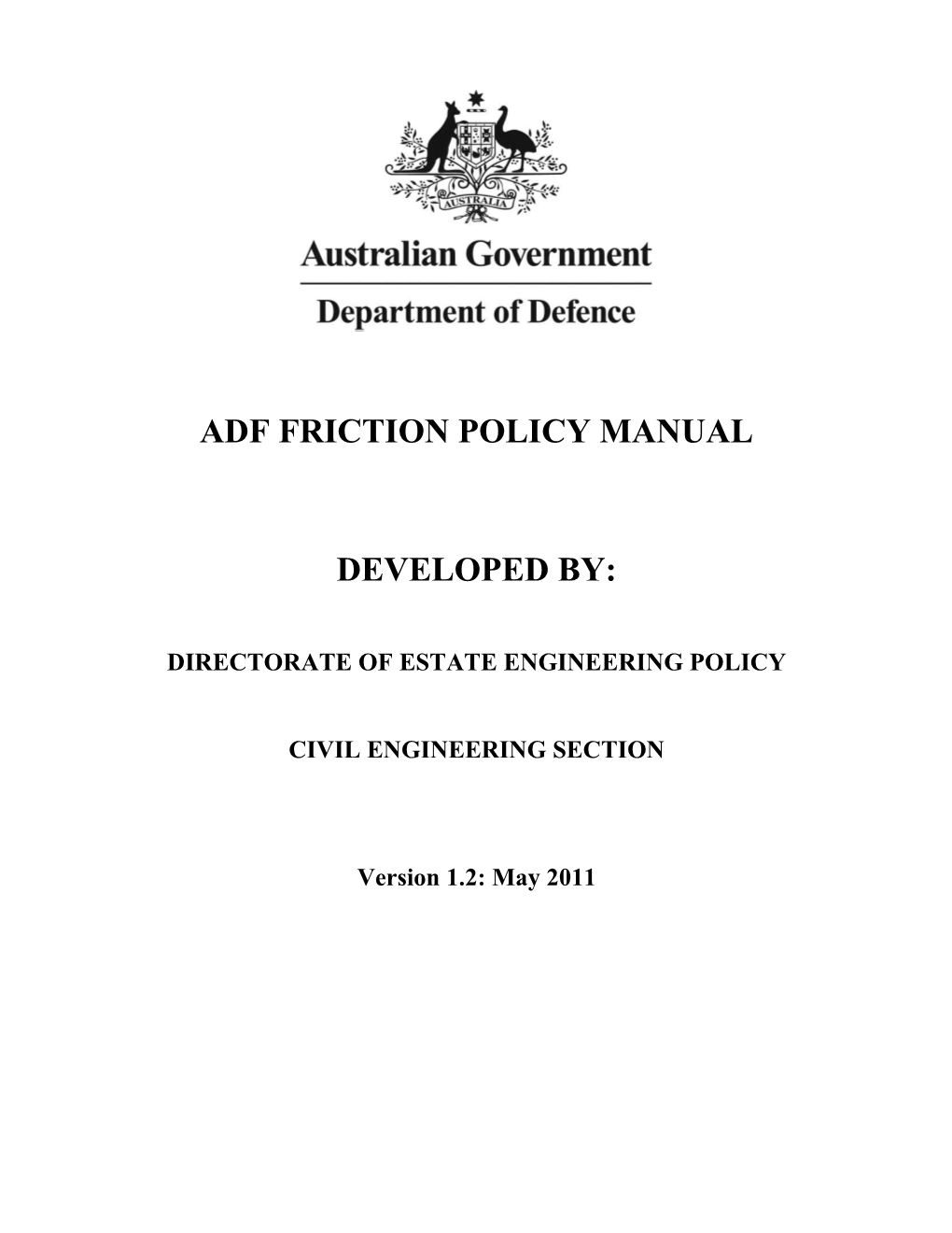 Adf Friction Policy Manual