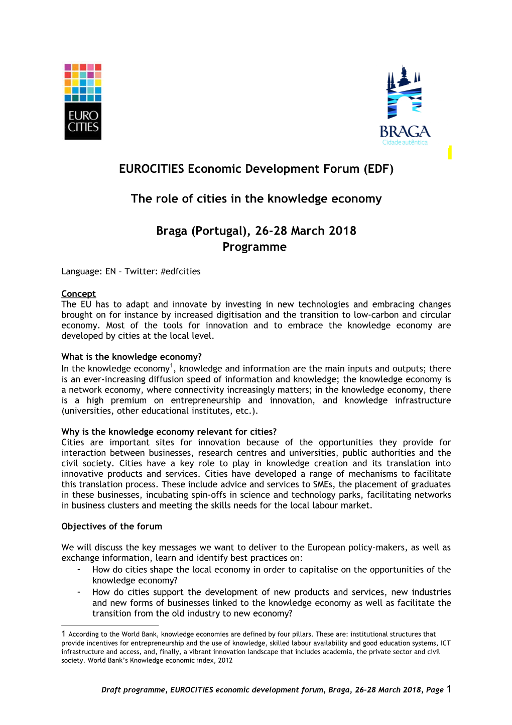 EUROCITIES Economic Development Forum (EDF)