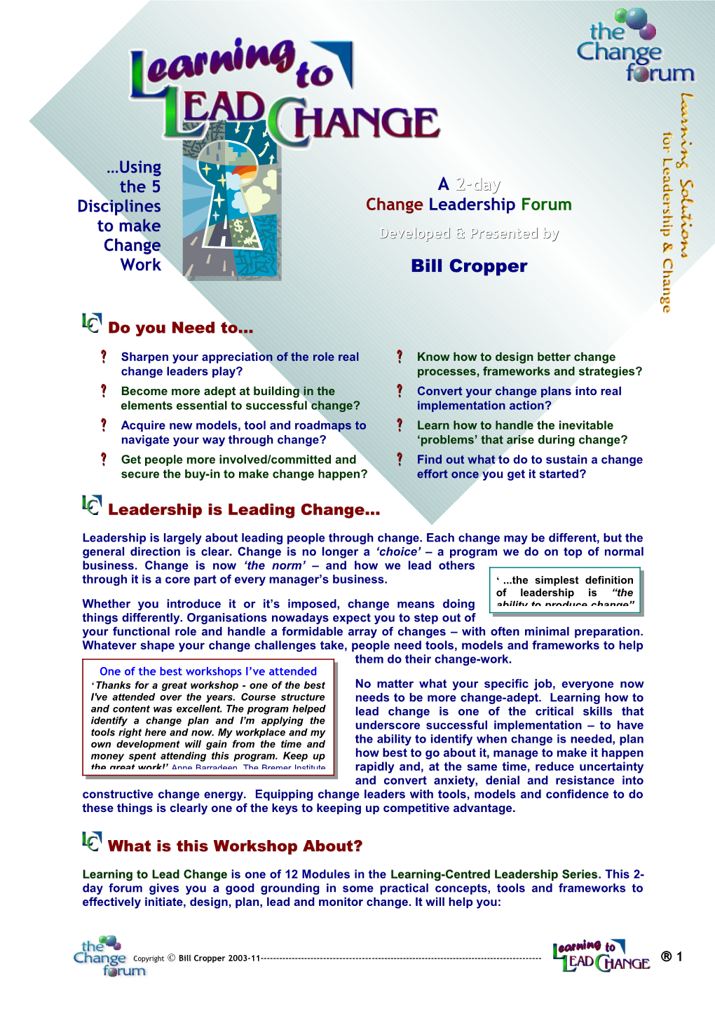 Brochure - Learning to Lead Change