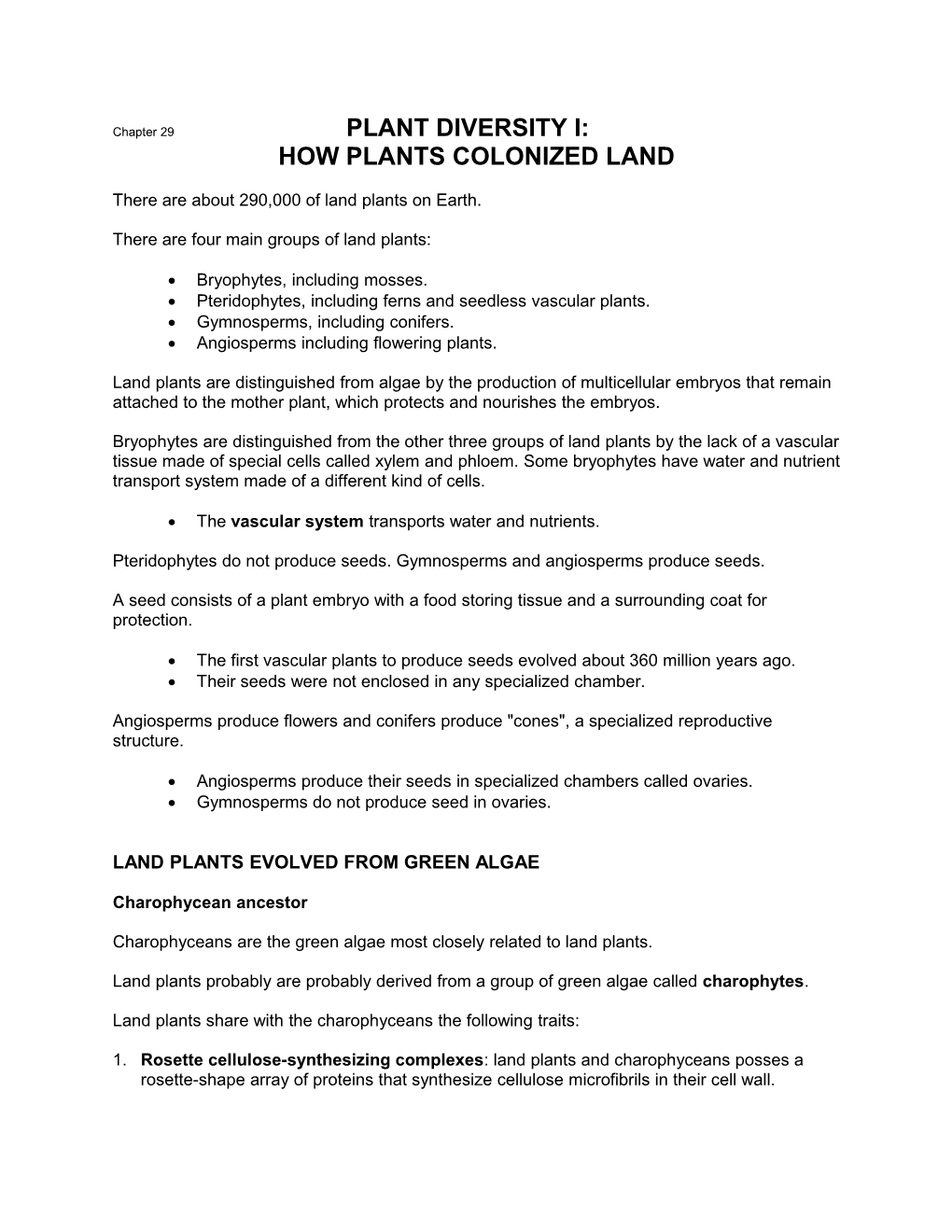 How Plants Colonized Land