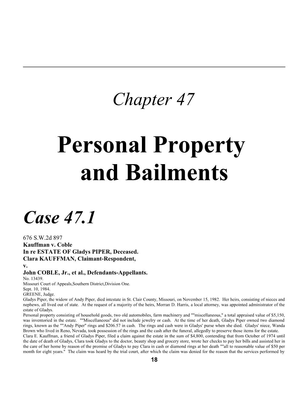 Chapter 47: Personal Property and Bailments 793