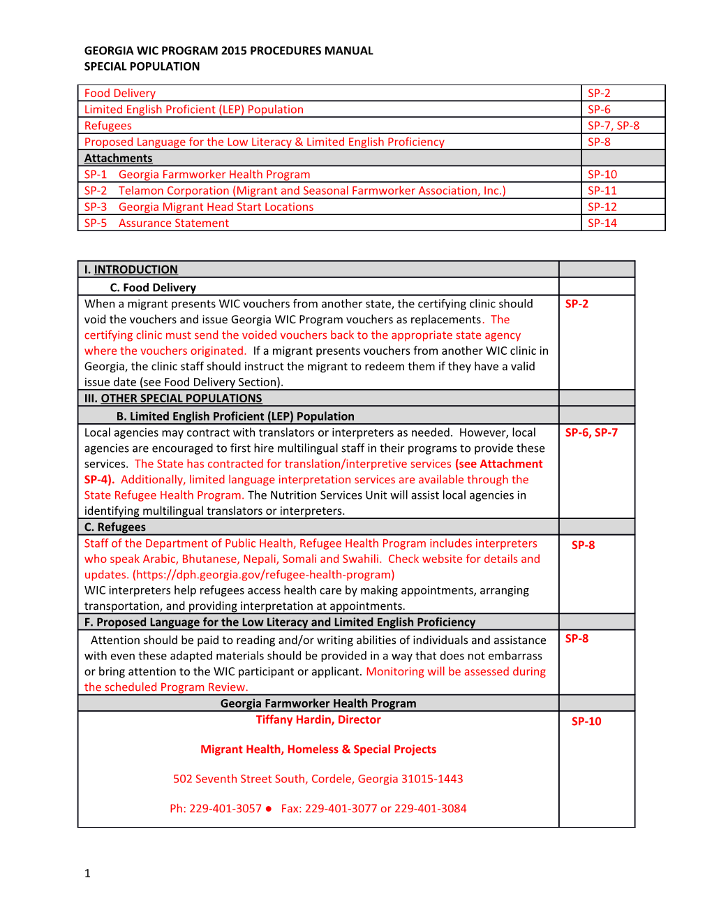 Georgia Wic Program 2015 Procedures Manual
