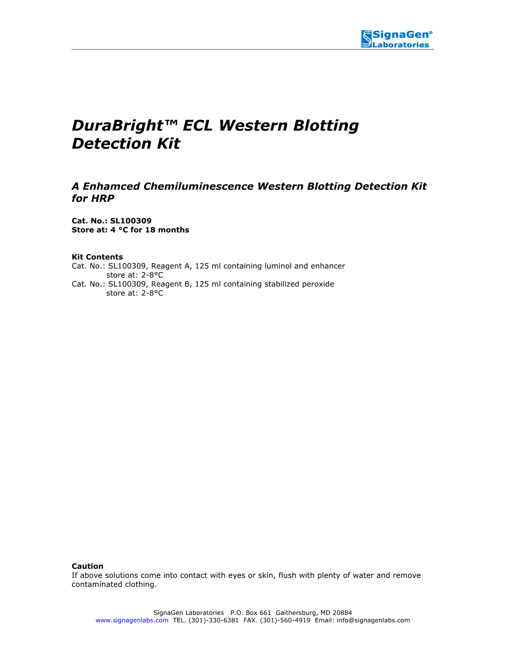 Durabright ECL Western Blotting Detection Kit