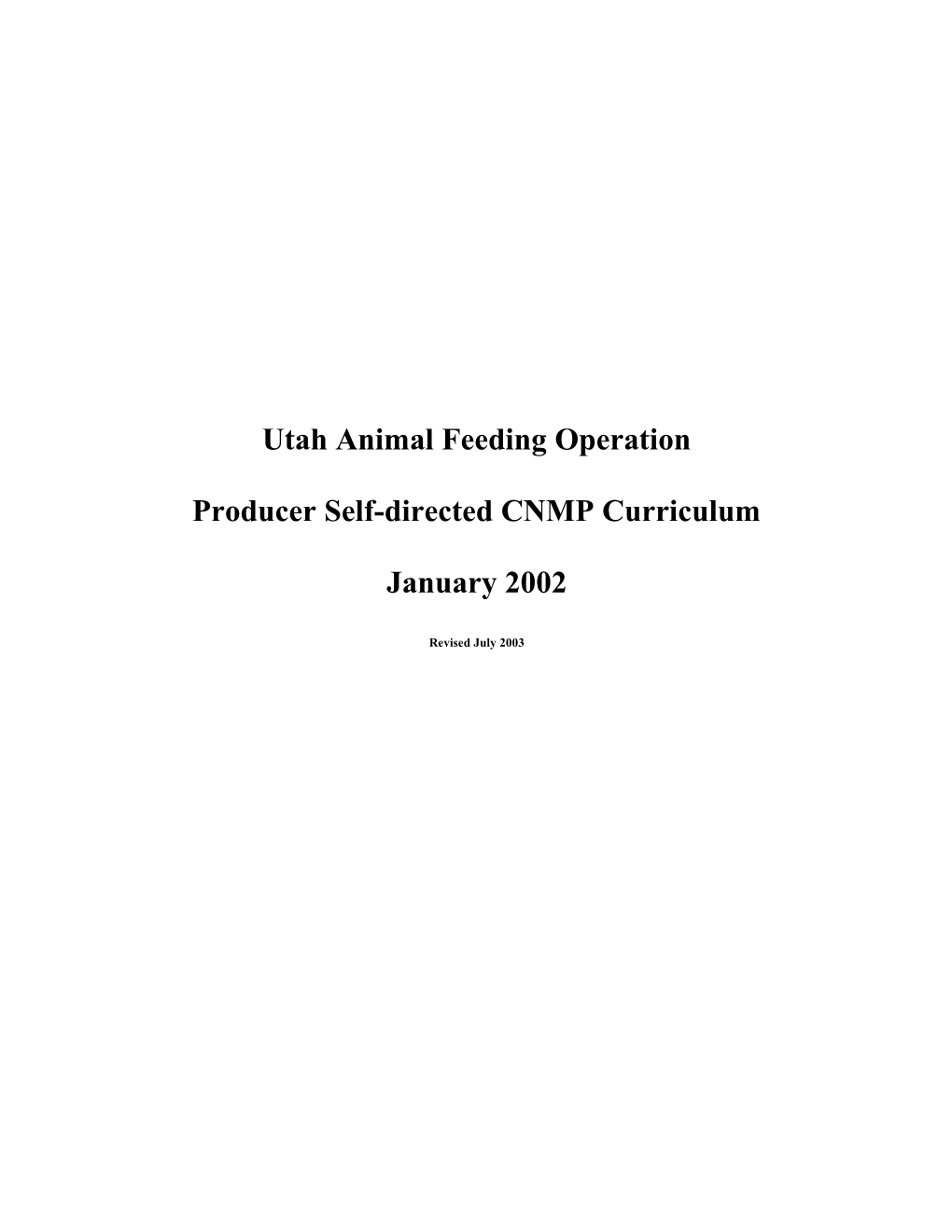 Utah Animal Feeding Operation